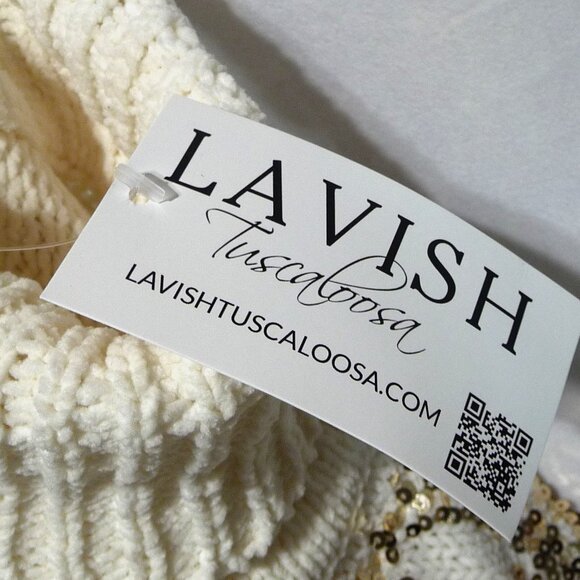 LAVISH SEQUIN SWEATER MEDIUM - Picture 8 of 9